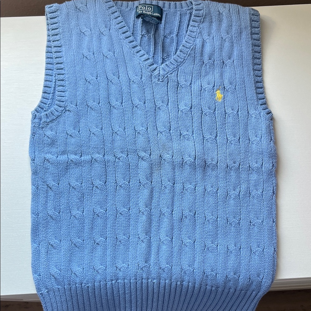 Polo by Ralph Lauren Kid’s Light Blue V-Neck Sweater Vest